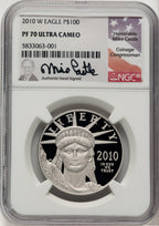 2010-W $100 One-Ounce Platinum Eagle Statue of Liberty Mike Castle NGC PF70