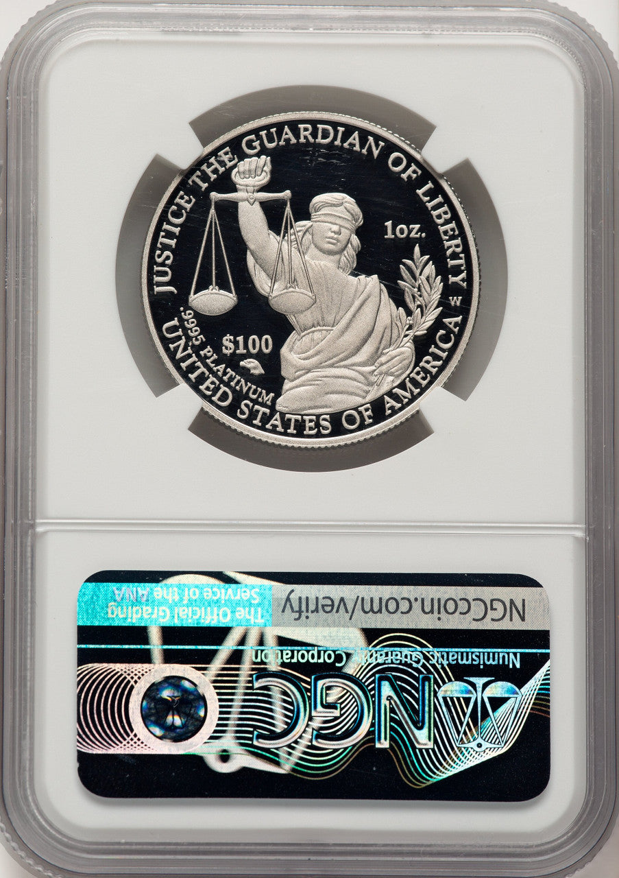 2010-W $100 One-Ounce Platinum Eagle Statue of Liberty Mike Castle NGC PF70