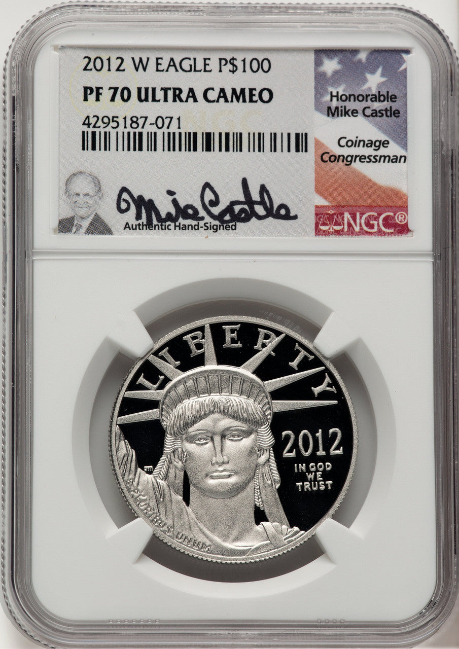 2012-W $100 One-Ounce Platinum Eagle Mike Castle NGC PF70 (771248010)