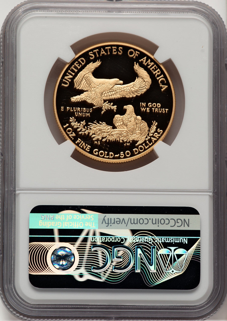 2021-W $50 One Ounce Gold Eagle T-1 First Strike Mike Castle NGC PF70