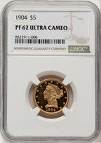1904 $5 Proof Liberty Half Eagle NGC PR62