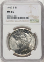 1927-S Peace Dollar NGC MS65 (776659003)
