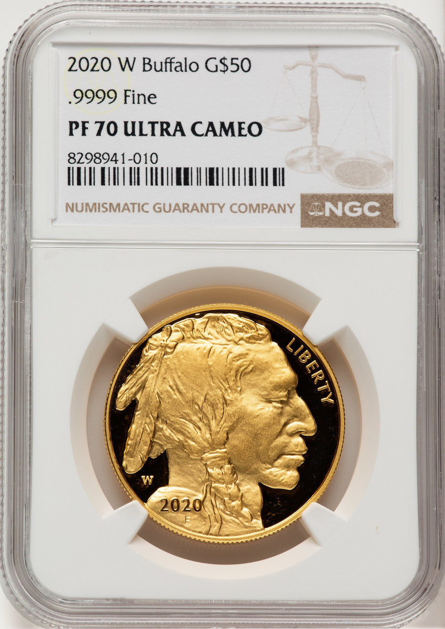 2020-W G$50 Gold Buffalo DCAM Brown Label NGC PF70 (778263020)