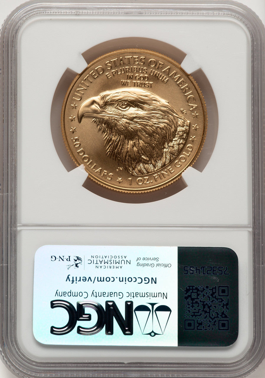 2022-W One-Ounce Gold Eagle Burnished Brown Label NGC MS70 (778261011)