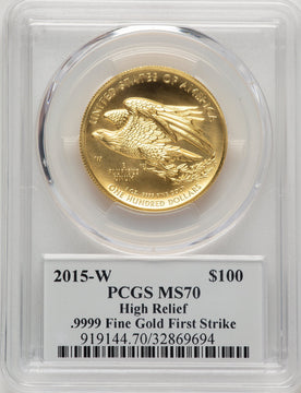 2015-W G$100 American Liberty High Relief FS David Hall PCGS MS70