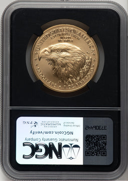 2021-W One-Ounce Gold Eagle Type Two Burnished Anna Cabral NGC MS70