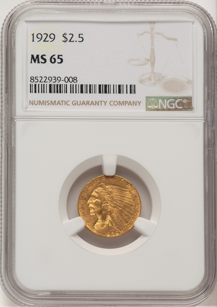 1929 $2.50 Indian Quarter Eagle NGC MS65 (776719003)