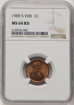 1909-S 1C VDB RD Lincoln Cent NGC MS64