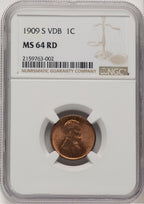1909-S 1C VDB RD Lincoln Cent NGC MS64