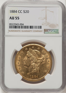1884-CC $20 Liberty Double Eagle NGC AU55 (777194043)
