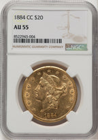 1884-CC $20 Liberty Double Eagle NGC AU55 (777194043)
