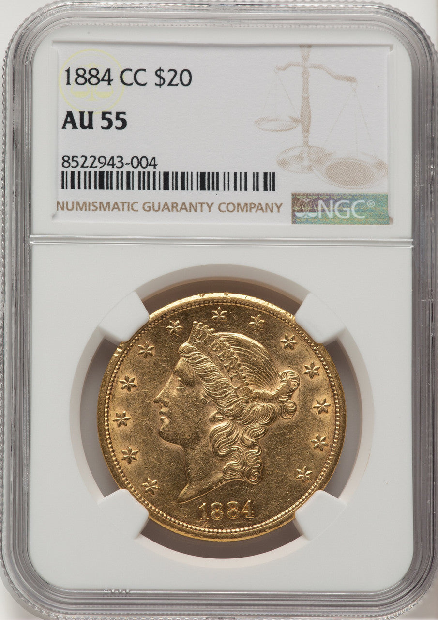 1884-CC $20 Liberty Double Eagle NGC AU55 (777194043)