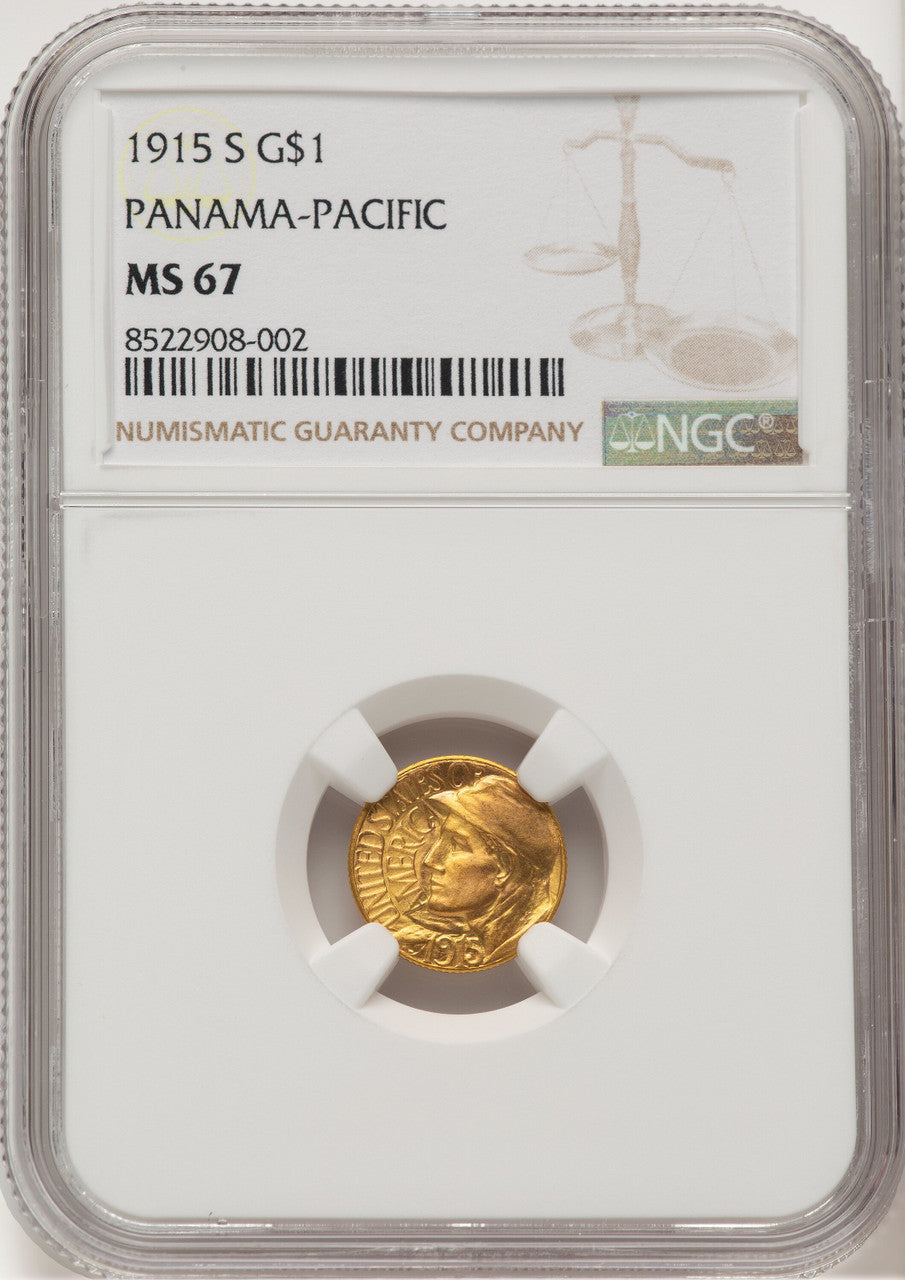 1915-S G$1 PAN-PAC Gold Dollar Commemorative Gold NGC MS67 (775896004)
