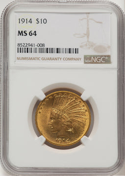 1914 $10 Indian Eagle NGC MS64