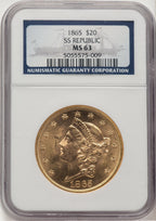 1865 Liberty Double Eagle NGC MS63