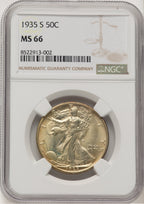 1935-S 50C Walking Liberty Half Dollar NGC MS66