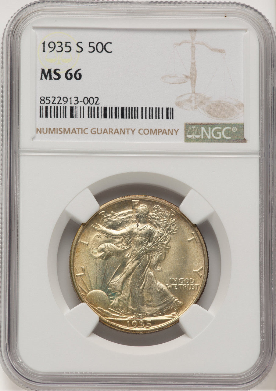 1935-S 50C Walking Liberty Half Dollar NGC MS66