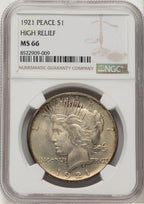 1921 Peace Dollar NGC MS66 (776350018)