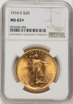 1916-S $20 Saint-Gaudens Double Eagle NGC MS65+ (777428018)
