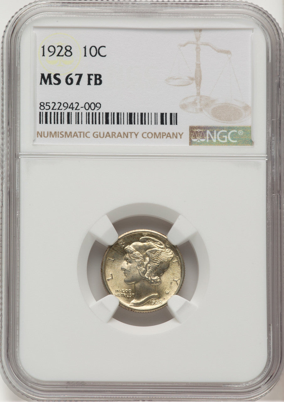 1928 10C FB Mercury Dime NGC MS67