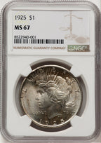 1925 Peace Dollar NGC MS67 (777187003)