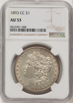 1893-CC Morgan Dollar NGC AU53
