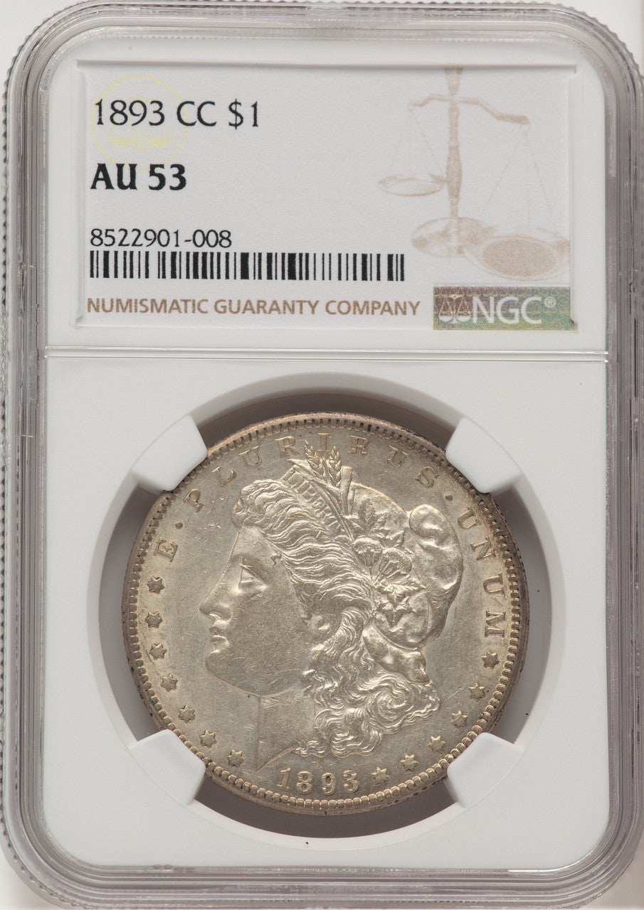 1893-CC Morgan Dollar NGC AU53