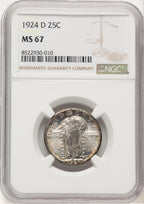 1924-D 25C Standing Liberty Quarter NGC MS67 (776231005)