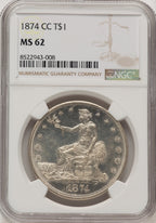 1874-CC T$1 Trade Dollar NGC MS62 (777194042)