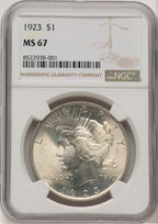 1923 Peace Dollar NGC MS67 (520369006)
