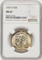 1937-D 50C Walking Liberty Half Dollar NGC MS67 (777194157)