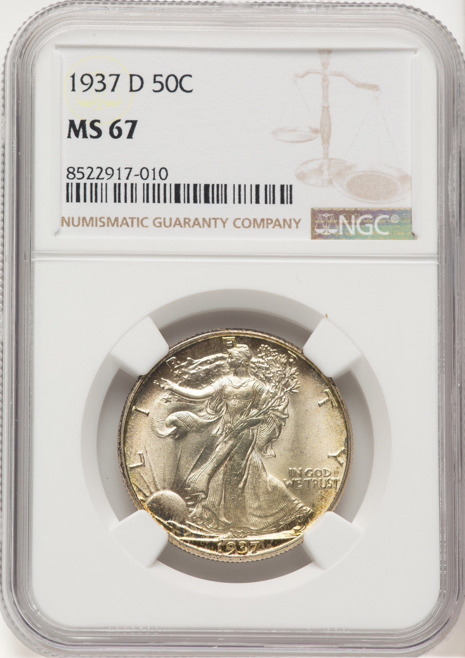 1937-D 50C Walking Liberty Half Dollar NGC MS67 (777194157)
