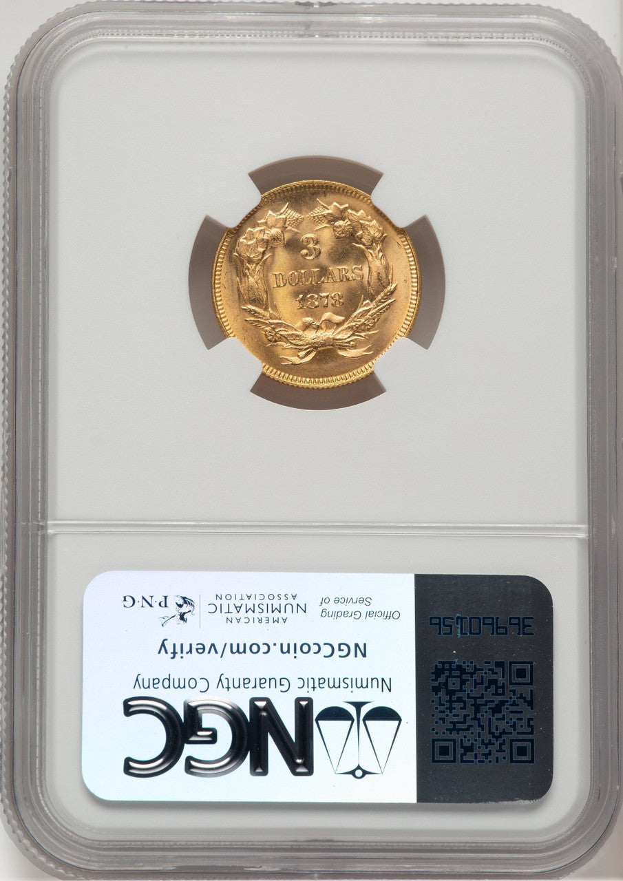 1878 $3 Three Dollar Gold Pieces NGC MS65+ (776094002)