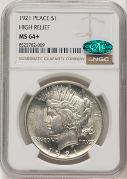 1921 Peace CAC Peace Dollar NGC MS64+