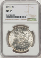 1891 Morgan Dollar NGC MS65