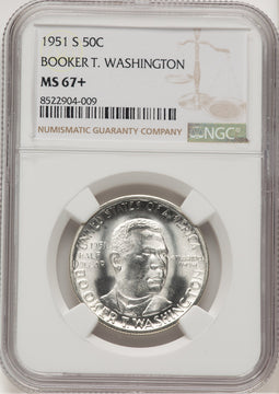1951-S 50C Booker T. Washington Commemorative Silver NGC MS67+