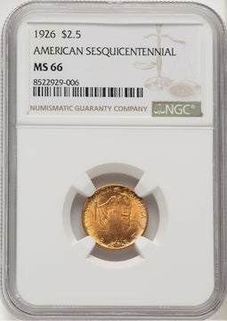 1926 $2.50 SESQUI Commemorative Gold NGC MS66 (521120023)