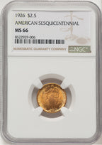 1926 $2.50 SESQUI Commemorative Gold NGC MS66 (521120023)
