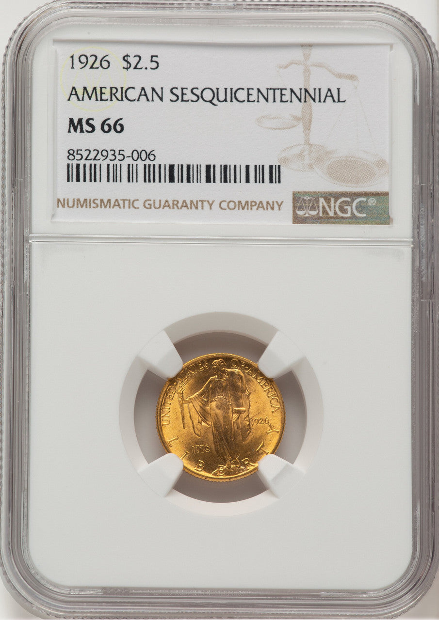 1926 $2.50 SESQUI Commemorative Gold NGC MS66 (776662014)