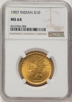 1907 $10 No Motto Indian Eagle NGC MS64 (773720004)