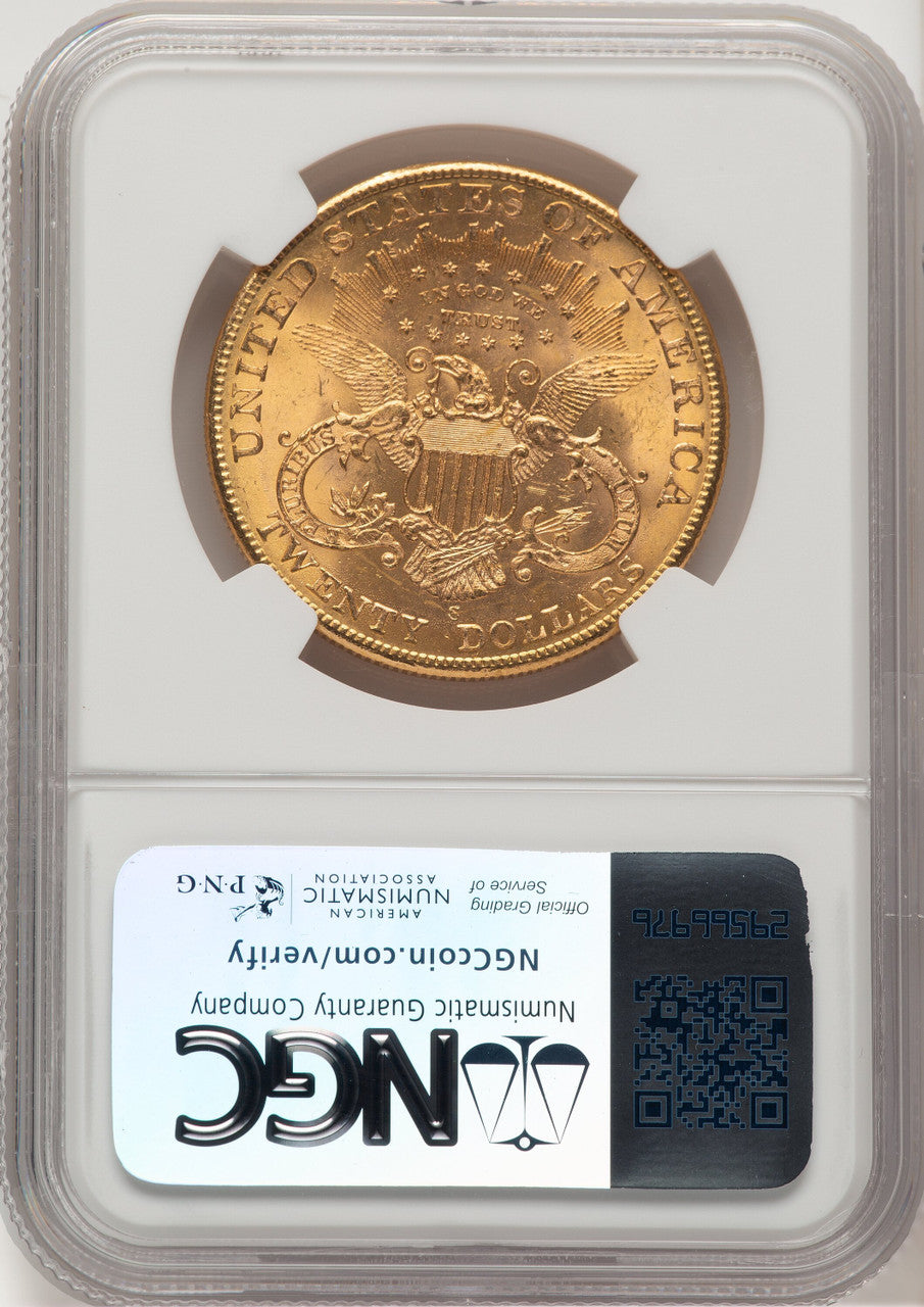 1904-S $20 Brown Label Liberty Double Eagle NGC MS65