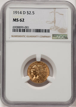 1914-D $2.50 Indian Quarter Eagle NGC MS62 (778449014)
