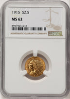 1915 $2.50 Indian Quarter Eagle NGC MS62 (778449017)