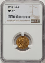 1915 $2.50 Indian Quarter Eagle NGC MS62 (778449019)