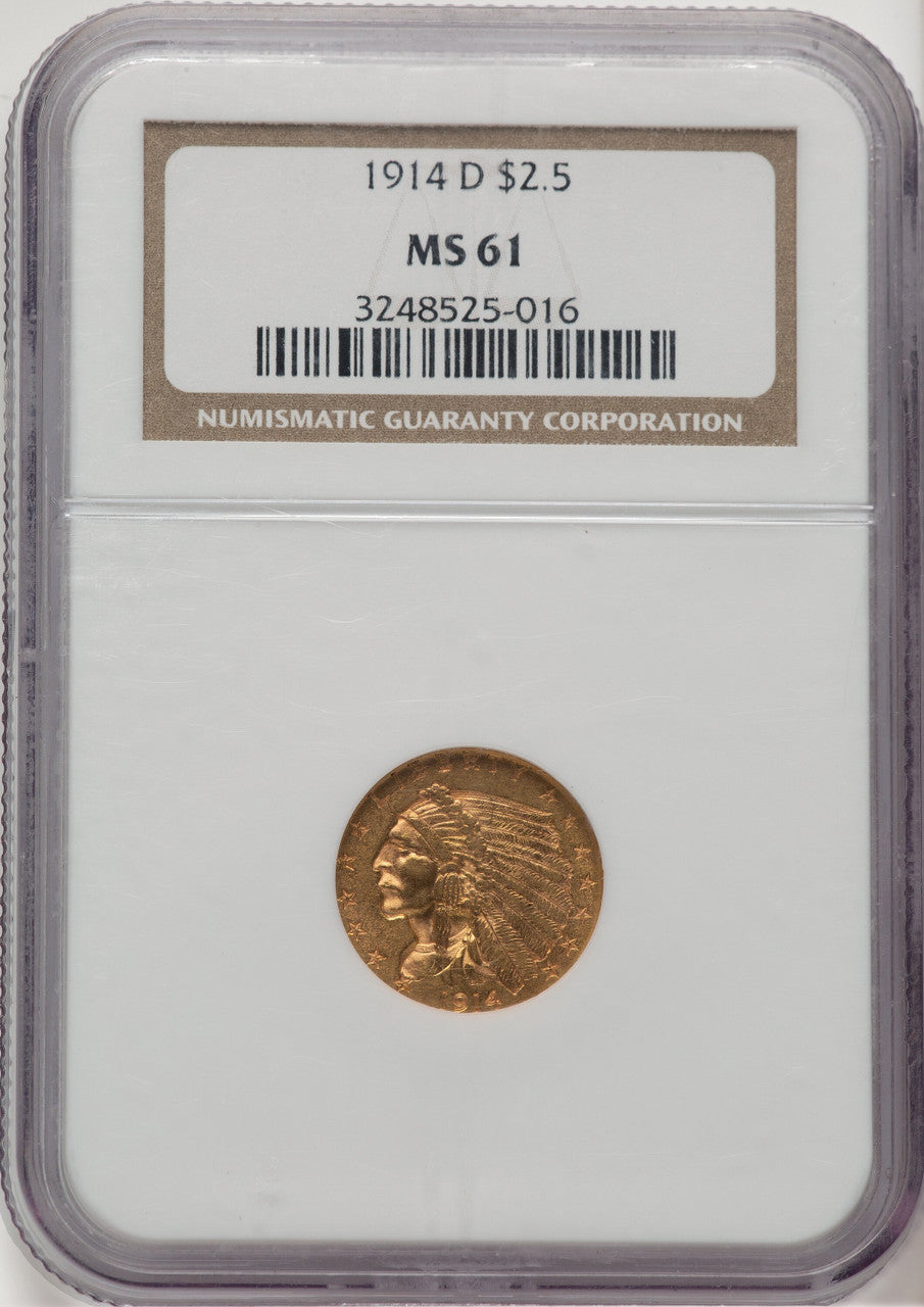 1914-D Indian Quarter Eagle NGC MS61