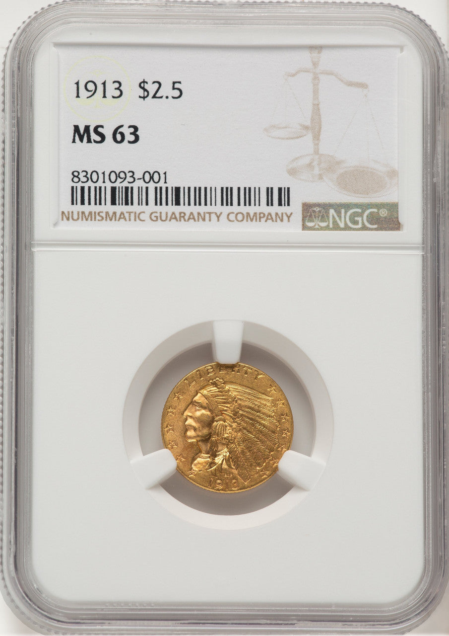 1913 $2.50 Indian Quarter Eagle NGC MS63 (778449009)
