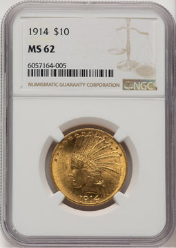 1914 $10 Indian Eagle NGC MS62 (778081007)
