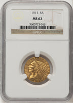 1913 $5 Indian Half Eagle NGC MS62 (778081006)