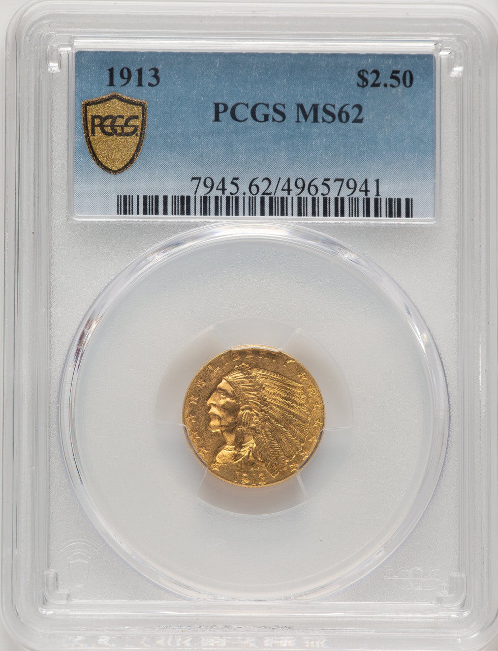 1913 $2.50 Indian Quarter Eagle PCGS MS62 (778449008)