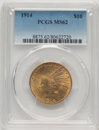 1914 $10 Indian Eagle PCGS MS62 (778246006)